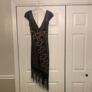 Moda International Black Asymmetrical Cocktail Dress